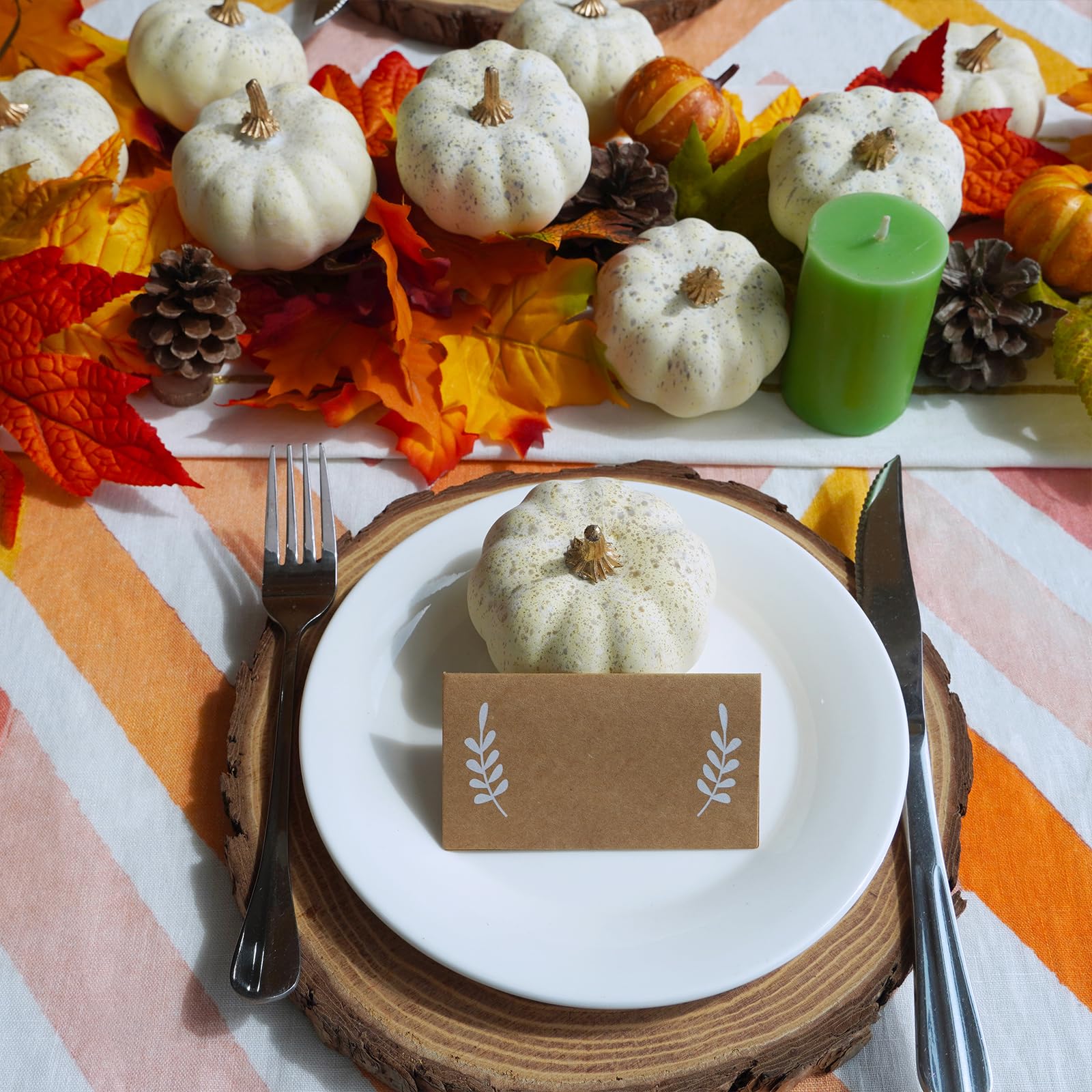 Winlyn 12 Pcs Small Artificial Cream Pumpkins Decorative Pumpkins Foam Pumpkins for Fall Harvest Wedding Baby Shower Thanksgivin